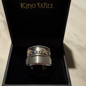 Set of Two Men’s Rings. NWT King Will Ring and Used Silver Elephant Ring